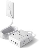 10Ft Extension Cord with Multiple Outlets, Flat Plug Surge Protector Power Strip 10 Ft Long Cord, 8 Outlets & 4 USB Ports (2 USB C), Desk Charging Station for Home Office, College Dorm Room Essentials - Image 2