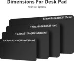Aothia Non-Slip Waterproof PU Leather Desk Pad Protector for Mouse, Writing Desk, Office, Home, Laptop Blotter, 23.6" x 13.7", Black - Image 9