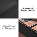 Aothia Leather Office Desk Pad Protector, Non-Slip PU Leather Desk Blotter, Waterproof Laptop Writing Mouse Pad for Office and Home, Black, 31.5" x 15.7" - Image 8