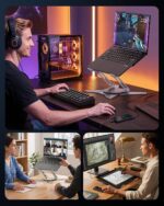 OMOTON Heavy Duty Laptop Stand, 33 lbs Gaming Laptop Riser, 360° Rotating | Aluminum Alloy, 11-17" Gaming Laptop, Height Adjustable, 360° Rotating, Thick Dual Arms, Anti-Slip, Ergonomic, Sturdy - Image 4