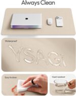 YSAGi Leather Desk Pad Protector, Large Mouse Pad, Non-Slip PU Leather Desk Blotter, Waterproof Writing Pad for Office and Home (31.5" x 15.8", Eggshell) - Image 8