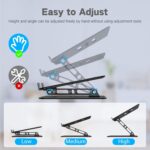 Adjustable Laptop Stand for Desk, Metal Foldable Laptop Riser Holder, Portable Desktop Book Stands, Ventilated Cooling Computer Notebook Stand Compatible with 10-15.6” Laptops - Image 4