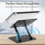Adjustable Laptop Stand for Desk, Metal Foldable Laptop Riser Holder, Portable Desktop Book Stands, Ventilated Cooling Computer Notebook Stand Compatible with 10-15.6” Laptops - Image 5