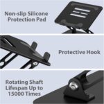 Adjustable Laptop Stand for Desk, Metal Foldable Laptop Riser Holder, Portable Desktop Book Stands, Ventilated Cooling Computer Notebook Stand Compatible with 10-15.6” Laptops - Image 7