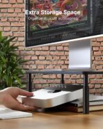 HUANUO Monitor Stand, Monitor Stand Riser 3 Height Adjustable, Monitor Riser with Airflow Vents, Laptop Stand for Desk, Laptop Riser, Desk Organizer for Monitor, Laptop, PC, Printer - Image 6