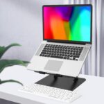 Adjustable Laptop Stand for Desk, Metal Foldable Laptop Riser Holder, Portable Desktop Book Stands, Ventilated Cooling Computer Notebook Stand Compatible with 10-15.6” Laptops - Image 8