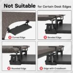 BONTEC KMT01 Under Desk Keyboard Tray, Pull-Out Keyboard & Mouse Platform with C-Clamp, 25.6 x 11.8 in Space-Saving Ergonomic Slide-Out Drawer, Black - Image 4