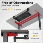 BONTEC KMT01 Under Desk Keyboard Tray, Pull-Out Keyboard & Mouse Platform with C-Clamp, 25.6 x 11.8 in Space-Saving Ergonomic Slide-Out Drawer, Black - Image 8