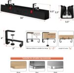 Univivi No Drill Under Desk Cable Management Tray, 36" Cord Organizer for Table, Clamp/Screw Mount Desk Cable Management, Premium Fabric Cable Management Tray for Office, Home - Image 3
