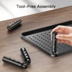 HUANUO Monitor Stand for Desk, Computer Monitor Stand Height Adjustable, Monitor Riser for 2 Monitors, Laptop Stand for Desk, 2 Pack, Black - Image 8