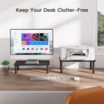 HUANUO Monitor Stand for Desk, Computer Monitor Stand Height Adjustable, Monitor Riser for 2 Monitors, Laptop Stand for Desk, 2 Pack, Black - Image 9