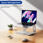BESIGN LS03 Aluminum Laptop Stand, Ergonomic Detachable Computer Stand, Notebook Riser, Laptop Mount Compatible with Air, Pro, Dell, HP, Lenovo More 10-15.6" Laptops, Silver - Image 10