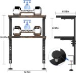 2-Tier Desk Shelf Desk Organization, Wood | Expandable Under Desk Storage Clamp on Desk Shelf Desktop Accessories for Offices Study Rooms and Game Rooms - Image 3