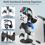 Kytok Controller Stand 4 Tiers with Cable Organizer for Desk, Universal Headphone Stand Compatible with Xbox PS5 PS4 Console Nintendo Switch, Headset Holder & Desk Mounts for 8 Packs Controller - Image 3