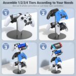 Kytok Controller Stand 4 Tiers with Cable Organizer for Desk, Universal Headphone Stand Compatible with Xbox PS5 PS4 Console Nintendo Switch, Headset Holder & Desk Mounts for 8 Packs Controller - Image 4