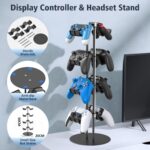 Kytok Controller Stand 4 Tiers with Cable Organizer for Desk, Universal Headphone Stand Compatible with Xbox PS5 PS4 Console Nintendo Switch, Headset Holder & Desk Mounts for 8 Packs Controller - Image 6