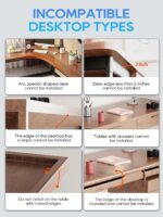 NODOCA No Drill Under Desk Cable Management Tray, 14'' Wire Management, Punch-Free Clamp on, Metal Cable Tray, Wire Organizer Under Desk, Under Desk Basket for Office and Home, Black - Image 9