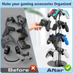 Kytok Controller Stand 4 Tiers with Cable Organizer for Desk, Universal Headphone Stand Compatible with Xbox PS5 PS4 Console Nintendo Switch, Headset Holder & Desk Mounts for 8 Packs Controller - Image 7