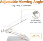 Amazon Basics Sturdy and Portable Ergonomic Laptop Stand for Desk, Height Adjustable Riser with Ventilated Cooling, Foldable, Fits all Laptops up to 15.6 Inch, Silver - Image 4