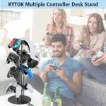 Kytok Controller Stand 4 Tiers with Cable Organizer for Desk, Universal Headphone Stand Compatible with Xbox PS5 PS4 Console Nintendo Switch, Headset Holder & Desk Mounts for 8 Packs Controller - Image 8