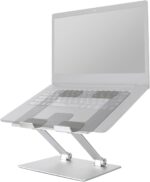 Amazon Basics Sturdy and Portable Ergonomic Laptop Stand for Desk, Height Adjustable Riser with Ventilated Cooling, Foldable, Fits all Laptops up to 15.6 Inch, Silver - Image 6