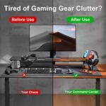 Solid Wood Controller Holder and Headphone Stand, Gaming Controller Stand for Desk, Dual Controller Organizer Rack, Fits Xbox, PS4, PS5, Gamepad, Headset Holder for Son, Husband, Boyfriend - Image 3