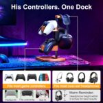 Solid Wood Controller Holder and Headphone Stand, Gaming Controller Stand for Desk, Dual Controller Organizer Rack, Fits Xbox, PS4, PS5, Gamepad, Headset Holder for Son, Husband, Boyfriend - Image 5