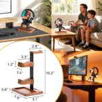 Solid Wood Controller Holder and Headphone Stand, Gaming Controller Stand for Desk, Dual Controller Organizer Rack, Fits Xbox, PS4, PS5, Gamepad, Headset Holder for Son, Husband, Boyfriend - Image 8