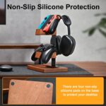 Solid Wood Controller Holder and Headphone Stand, Gaming Controller Stand for Desk, Dual Controller Organizer Rack, Fits Xbox, PS4, PS5, Gamepad, Headset Holder for Son, Husband, Boyfriend - Image 9