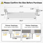 BONTEC KMT01 Under Desk Keyboard Tray, Pull-Out Keyboard & Mouse Platform with C-Clamp, 25.6 x 11.8 in Space-Saving Ergonomic Slide-Out Drawer, White - Image 3
