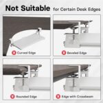 BONTEC KMT01 Under Desk Keyboard Tray, Pull-Out Keyboard & Mouse Platform with C-Clamp, 25.6 x 11.8 in Space-Saving Ergonomic Slide-Out Drawer, White - Image 4