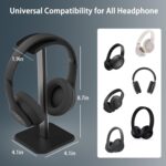 Headphone Stand for Desk - Headset Stand with Aluminum Hanger and Plastic Headrest, Headphone Holder for AirPods Max, Sony, Bose, Beats and More (Black) - Image 4