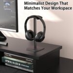 Headphone Stand for Desk - Headset Stand with Aluminum Hanger and Plastic Headrest, Headphone Holder for AirPods Max, Sony, Bose, Beats and More (Black) - Image 5