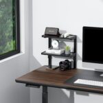 Spacrea Clamp on Desk Shelf, 2 Tier Office Desk Shelves Organizer, Wood Desktop Supplies Storage Rack, Desk Organizers and Accessories (Black) - Image 8