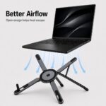 Laptop Stand with Magnetic Phone Holder, Portable Laptop Stand for Home Office Travel, Aluminum Foldable Computer Riser Compatible with MacBook iPhone All Phones - Image 4