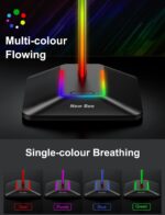 New Bee Headphone Stand with RGB Lighting, Sturdy Aluminum Gaming Headset Holder with USB-C & USB Charging Ports, Stable Desktop Earphone Stand for All Headphones Size, Black - Image 3