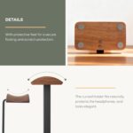 muso wood Walnut Headphone Stand, Wood Headset Stand with Storage Base, Headphones Holder for Gaming, Office, and Home Desk - Compatible with AirPods Max, Bose, Razer (Black) - Image 6
