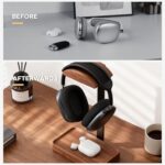 muso wood Walnut Headphone Stand, Wood Headset Stand with Storage Base, Headphones Holder for Gaming, Office, and Home Desk - Compatible with AirPods Max, Bose, Razer (Black) - Image 8