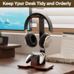 Controller Stand Wood Headphone Stand for Desk Gaming Desk Accessories Controller Holder for Gaming Equipment Headset Holder Gift for Father,Son,Husband,Boyfriend - Image 3