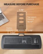 HUANUO Keyboard Tray Under Desk, 360 Adjustable Ergonomic Sliding Keyboard & Mouse Tray, Under Desk Keyboard Tray Slide Out, Keyboard Holder Under Desk for Typing in Home, Office Work, 25"W x 9.84"D - Image 4