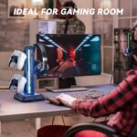 KDD RGB Headset Stand with 9 Light Modes - Controller Holder for Desk - Rotatable Headphone Stand & Detachable Controller Hook for PC Earphone Accessories(Black) - Image 8