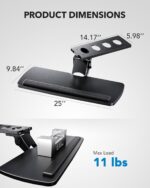HUANUO Keyboard Tray Under Desk, 360 Adjustable Ergonomic Sliding Keyboard & Mouse Tray, Under Desk Keyboard Tray Slide Out, Keyboard Holder Under Desk for Typing in Home, Office Work, 25"W x 9.84"D - Image 7