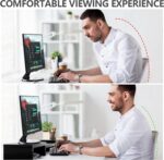 TAVR Monitor Stand Riser, Office Desktop Organizer Stand for 2 Monitors | Adjustable Length and Angle 3 Shelf, Extra Long Multifunctional Wooden Stand up to 43.3" fit Computer, Laptop, TV, Black - Image 6