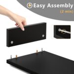TAVR Monitor Stand Riser, Office Desktop Organizer Stand for 2 Monitors | Adjustable Length and Angle 3 Shelf, Extra Long Multifunctional Wooden Stand up to 43.3" fit Computer, Laptop, TV, Black - Image 8