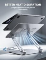 Lamicall Adjustable Laptop Stand, Portable Laptop Riser, Aluminum Laptop Stand for Desk Foldable, Ergonomic Computer Notebook Holder for MacBook Air Pro HP, Office Desk Accessories (10-17.3'')- Silver - Image 7