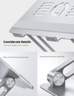 Lamicall Adjustable Laptop Stand, Portable Laptop Riser, Aluminum Laptop Stand for Desk Foldable, Ergonomic Computer Notebook Holder for MacBook Air Pro HP, Office Desk Accessories (10-17.3'')- Silver - Image 9