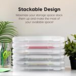 IRIS USA Board Game Storage Containers, 10-Pack |Made in USA| Organizers with Built-In Handle & Snap-Tight Lid for Puzzles, Scrapbook, and Fits 8.5" x 11" or A4 Papers, Slim - Clear - Image 10