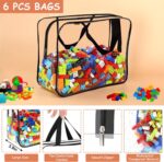 6 Packs Large Toy Storage Bags with Labels, Reusable Clear PVC Board Game Storage, Travel Waterproof Organizer Bags with Zipper for Building Blocks, Puzzle, Kids Books - Image 4