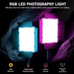 NiceVeedi 2-Pack RGB Photography Lighting with 20 Effects, 40W/360° Full Color/2700-6500K Studio Lights with Remote & Display, Video Light for Video Recording/Photography/Streaming/YouTube/TikTok - Image 3