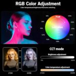 NiceVeedi 2-Pack RGB Photography Lighting with 20 Effects, 40W/360° Full Color/2700-6500K Studio Lights with Remote & Display, Video Light for Video Recording/Photography/Streaming/YouTube/TikTok - Image 4